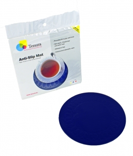 Anti-slip matten rond - blauw 14 cm