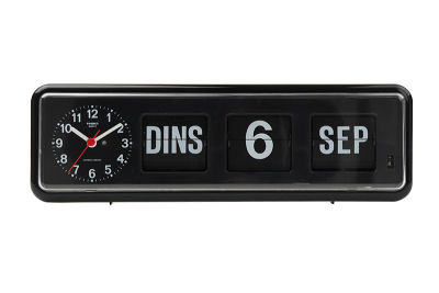 Analogue Calendar Clock BQ-38      - black NL