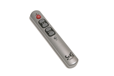 Slim remote control with six buttons  - silver