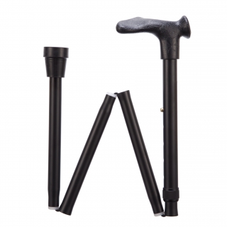Comfort Grip Cane Adjustable - Folding - black left handed