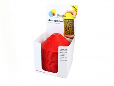 Ouvre-bocal antidérapant - display  rouge 25 pcs