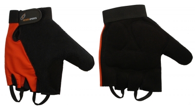 Indoor handschoenen oranje/zwart - S