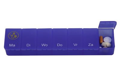 Boîte à pilules 1 semaine  - transparent bleu NL