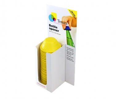 Ouvre-bouteille antidérapant - display jaune 25 pcs.